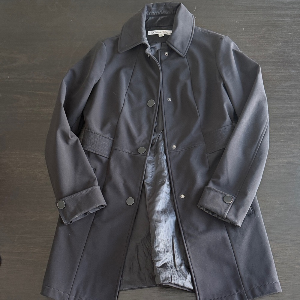 Kenneth Cole black rain Trench Coat size XS